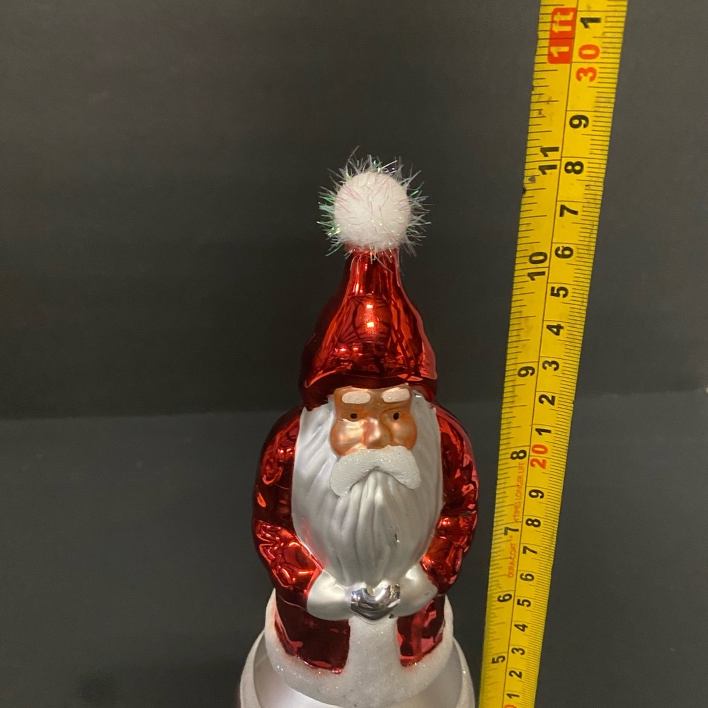 Festive Red and Silver Santa Claus Ornament - Picture 8 of 10